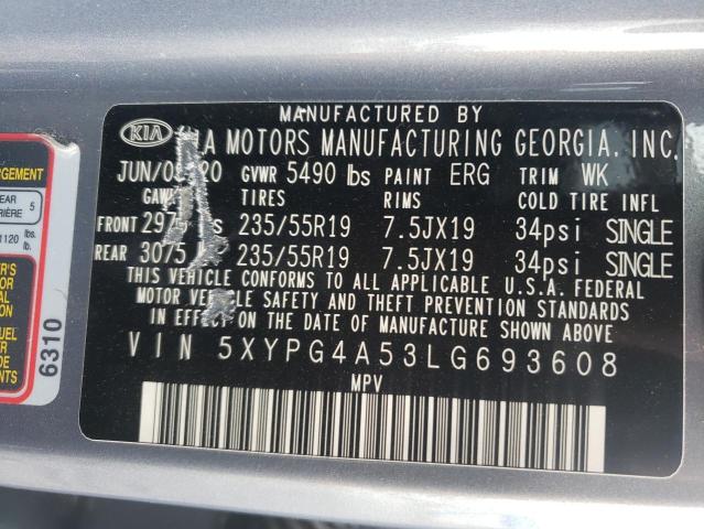 Photo 11 VIN: 5XYPG4A53LG693608 - KIA SORENTO S 