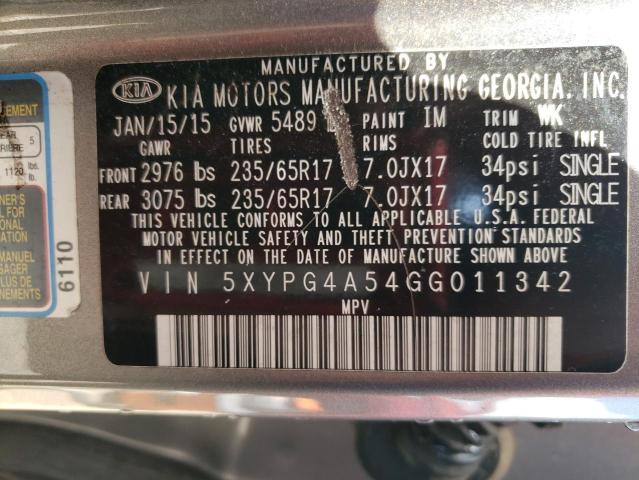 Photo 12 VIN: 5XYPG4A54GG011342 - KIA SORENTO 