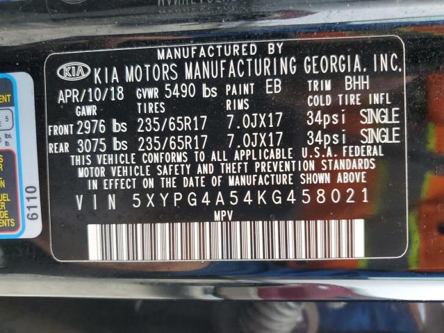 Photo 12 VIN: 5XYPG4A54KG458021 - KIA SORENTO LX 