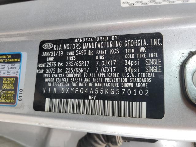 Photo 12 VIN: 5XYPG4A55KG570102 - KIA SORENTO LX 