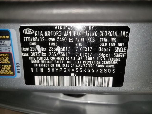 Photo 9 VIN: 5XYPG4A55KG572805 - KIA SORENTO LX 