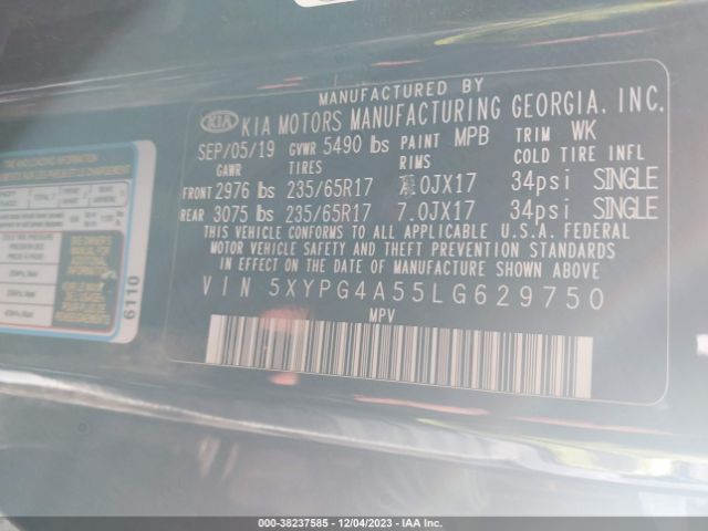 Photo 8 VIN: 5XYPG4A55LG629750 - KIA SORENTO 