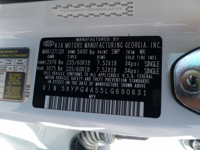 Photo 9 VIN: 5XYPG4A55LG690631 - KIA SORENTO S 