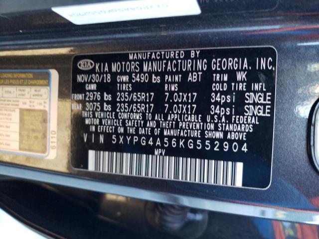 Photo 9 VIN: 5XYPG4A56KG552904 - KIA SORENTO LX 