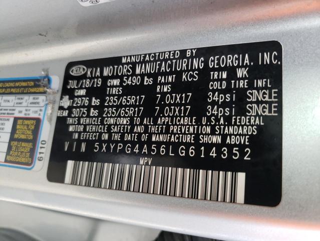 Photo 9 VIN: 5XYPG4A56LG614352 - KIA SORENTO S 