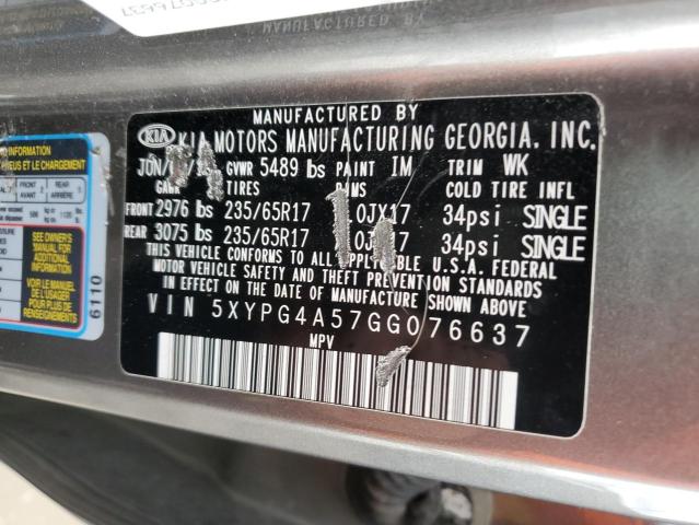 Photo 12 VIN: 5XYPG4A57GG076637 - KIA SORENTO 