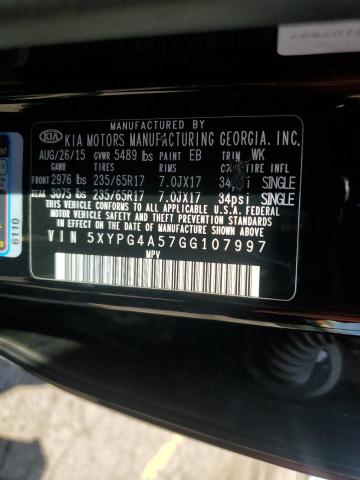 Photo 12 VIN: 5XYPG4A57GG107997 - KIA SORENTO LX 