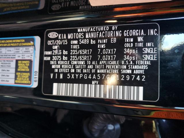 Photo 12 VIN: 5XYPG4A57GG129742 - KIA SORENTO 