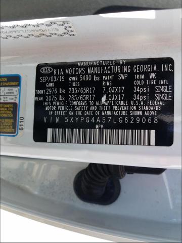 Photo 9 VIN: 5XYPG4A57LG629068 - KIA SORENTO S 