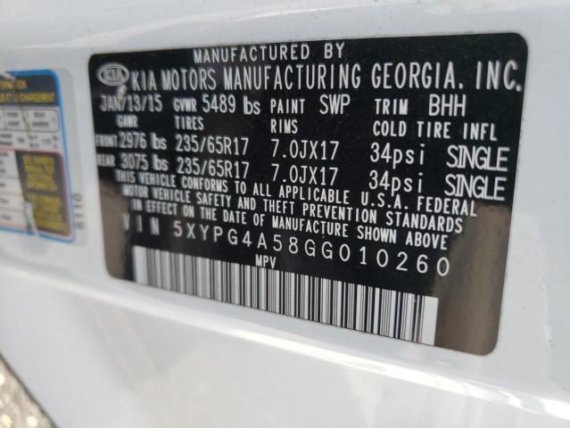 Photo 9 VIN: 5XYPG4A58GG010260 - KIA SORENTO LX 