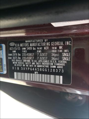 Photo 9 VIN: 5XYPG4A58GG128373 - KIA SORENTO LX 