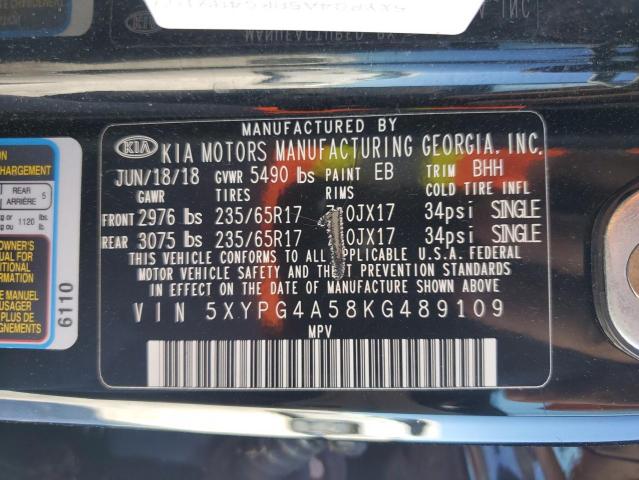 Photo 12 VIN: 5XYPG4A58KG489109 - KIA SORENTO 