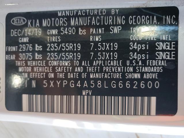 Photo 12 VIN: 5XYPG4A58LG662600 - KIA SORENTO S 