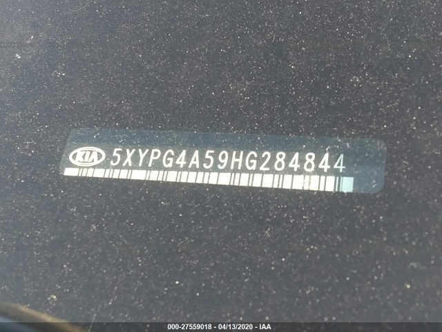 Photo 8 VIN: 5XYPG4A59HG284844 - KIA SORENTO 