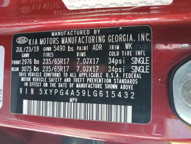 Photo 12 VIN: 5XYPG4A59LG615432 - KIA SORENTO S 