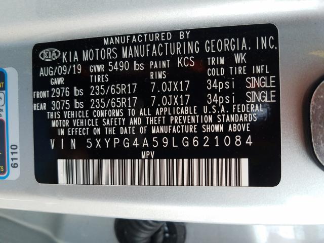 Photo 9 VIN: 5XYPG4A59LG621084 - KIA SORENTO S 