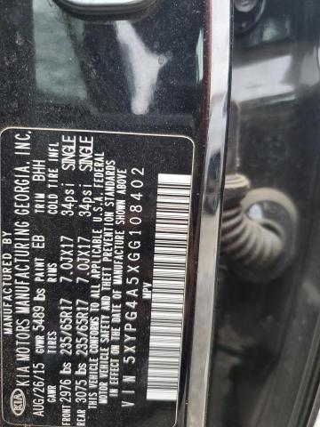 Photo 12 VIN: 5XYPG4A5XGG108402 - KIA SORENTO 