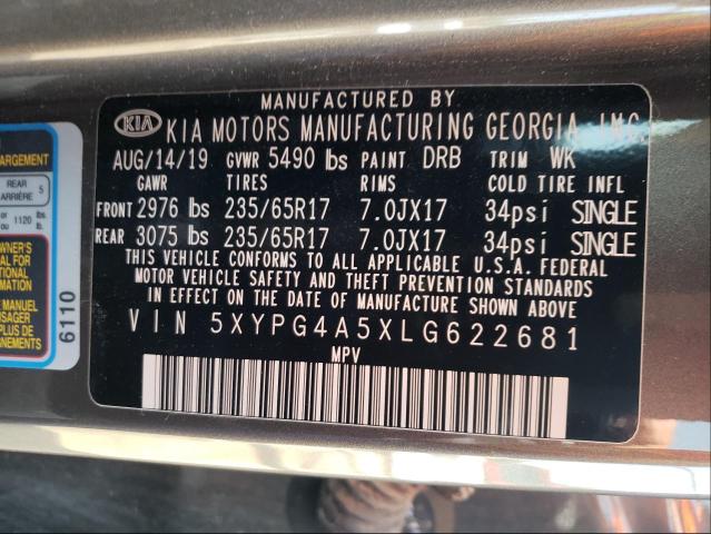 Photo 9 VIN: 5XYPG4A5XLG622681 - KIA SORENTO S 