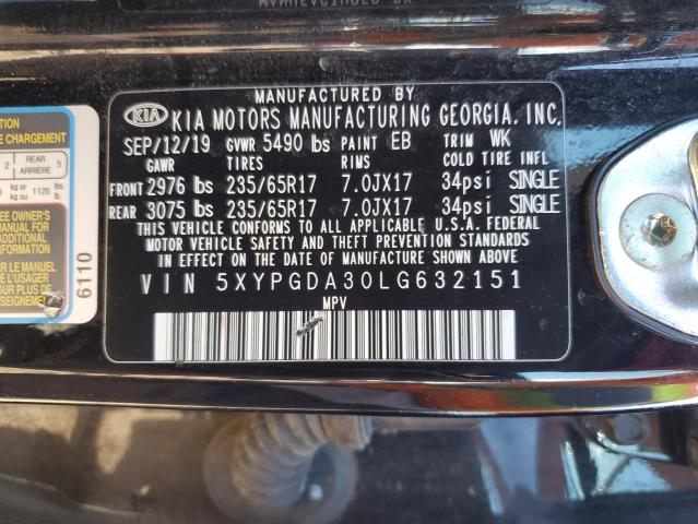 Photo 11 VIN: 5XYPGDA30LG632151 - KIA SORENTO L 