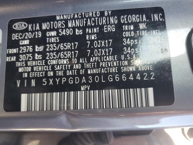 Photo 12 VIN: 5XYPGDA30LG664422 - KIA SORENTO L 