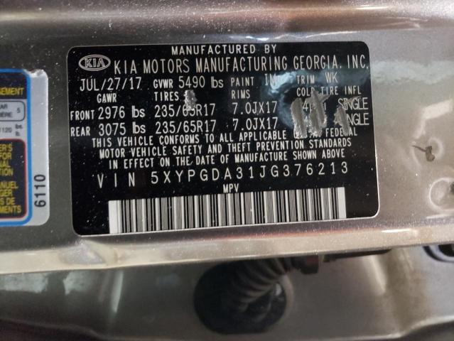 Photo 12 VIN: 5XYPGDA31JG376213 - KIA SORENTO 