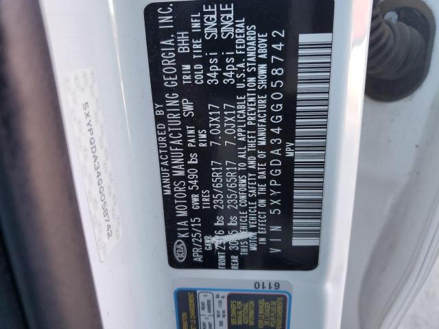 Photo 12 VIN: 5XYPGDA34GG058742 - KIA SORENTO 