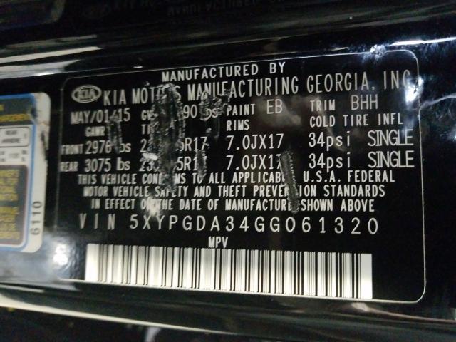 Photo 9 VIN: 5XYPGDA34GG061320 - KIA SORENTO 