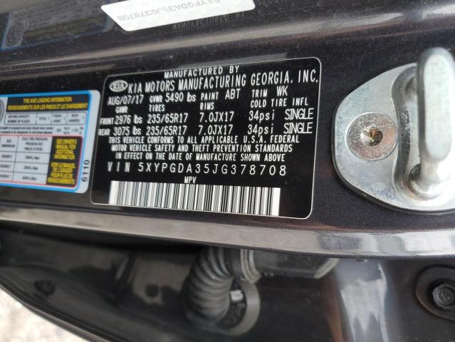 Photo 12 VIN: 5XYPGDA35JG378708 - KIA SORENTO 