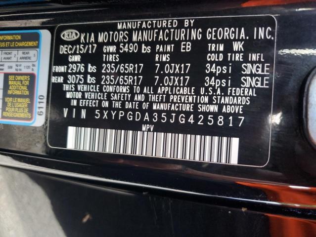 Photo 12 VIN: 5XYPGDA35JG425817 - KIA SORENTO 