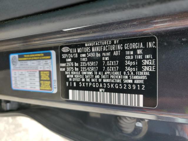 Photo 13 VIN: 5XYPGDA35KG523912 - KIA SORENTO L 