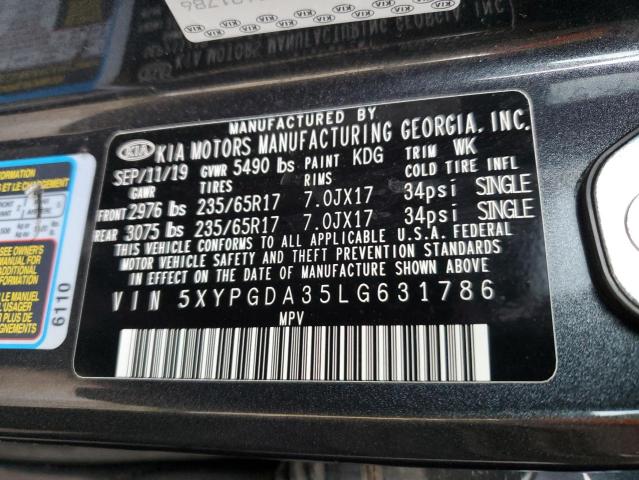 Photo 13 VIN: 5XYPGDA35LG631786 - KIA SORENTO L 