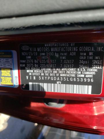 Photo 9 VIN: 5XYPGDA35LG653996 - KIA SORENTO L 