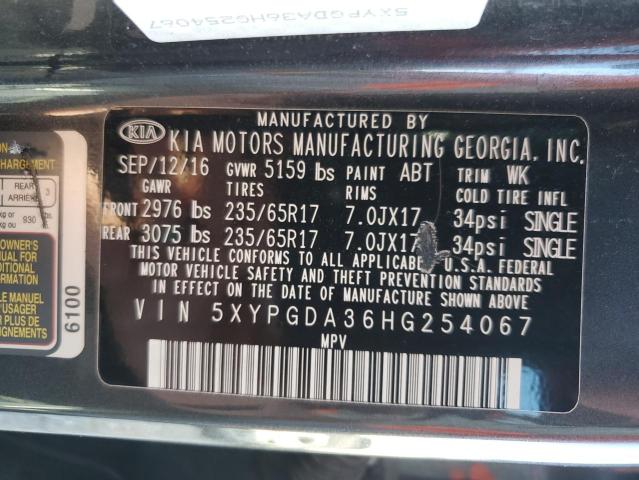 Photo 12 VIN: 5XYPGDA36HG254067 - KIA SORENTO LX 