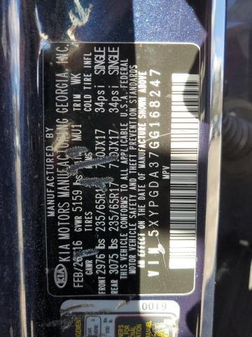 Photo 13 VIN: 5XYPGDA37GG168247 - KIA SORENTO LX 