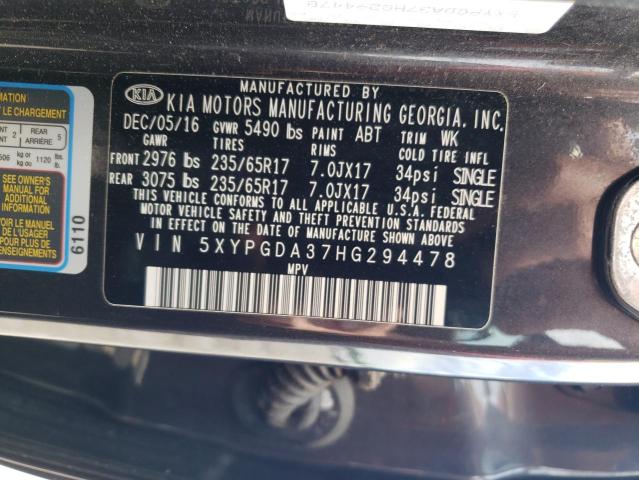 Photo 11 VIN: 5XYPGDA37HG294478 - KIA SORENTO LX 