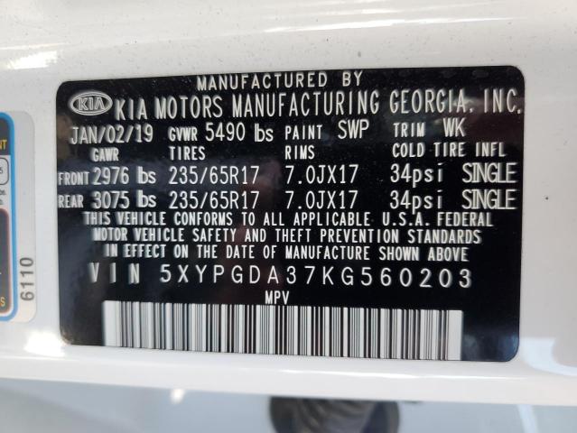 Photo 9 VIN: 5XYPGDA37KG560203 - KIA SORENTO L 