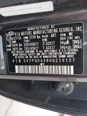 Photo 11 VIN: 5XYPGDA38HG219157 - KIA SORENTO 