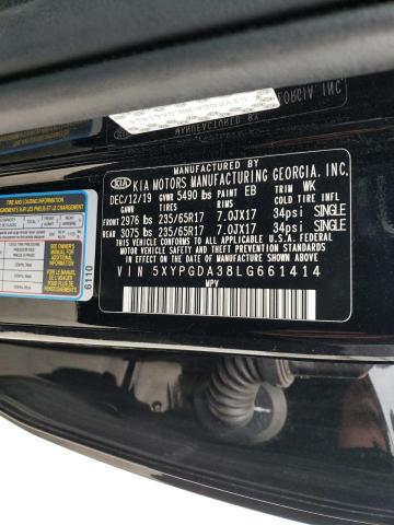 Photo 12 VIN: 5XYPGDA38LG661414 - KIA SORENTO 