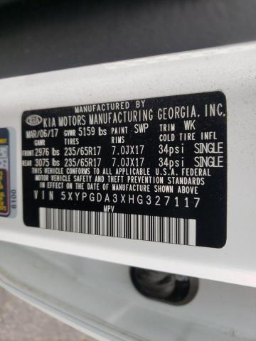 Photo 9 VIN: 5XYPGDA3XHG327117 - KIA SORENTO LX 