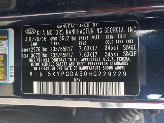 Photo 12 VIN: 5XYPGDA50HG229229 - KIA SORENTO LX 