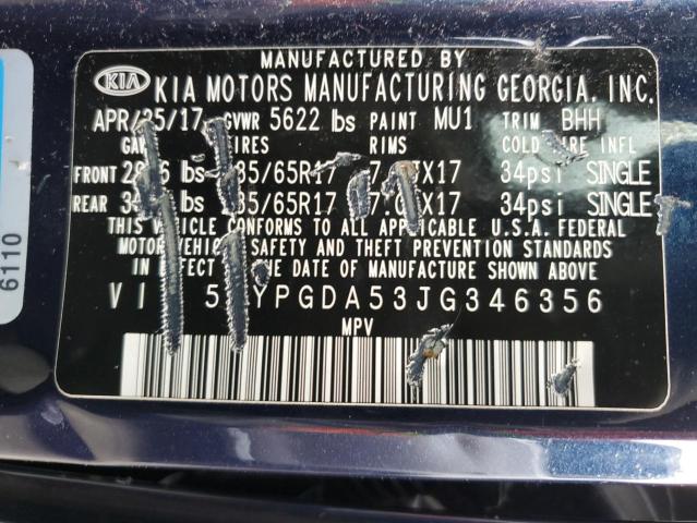 Photo 11 VIN: 5XYPGDA53JG346356 - KIA SORENTO LX 