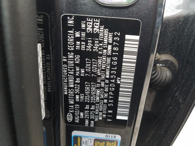 Photo 9 VIN: 5XYPGDA53LG618732 - KIA SORENTO S 