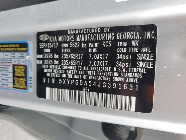 Photo 12 VIN: 5XYPGDA54JG391631 - KIA SORENTO LX 