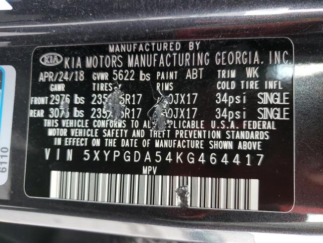 Photo 13 VIN: 5XYPGDA54KG464417 - KIA SORENTO LX 