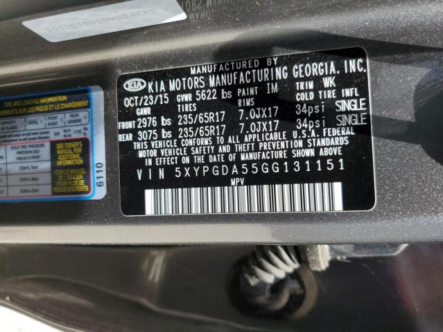 Photo 12 VIN: 5XYPGDA55GG131151 - KIA SORENTO LX 