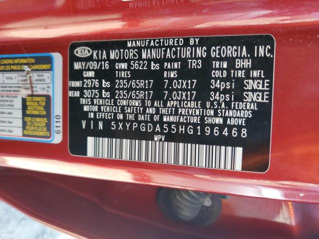 Photo 13 VIN: 5XYPGDA55HG196468 - KIA SORENTO 