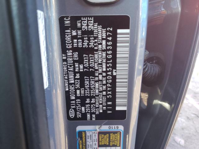 Photo 11 VIN: 5XYPGDA55LG636472 - KIA SORENTO S 