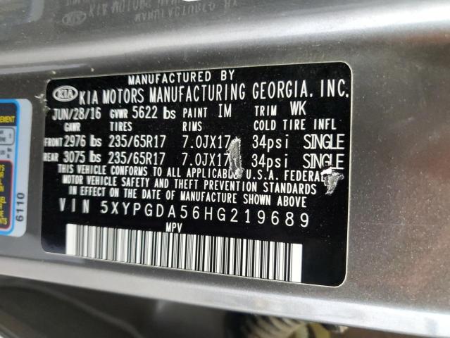 Photo 13 VIN: 5XYPGDA56HG219689 - KIA SORENTO 