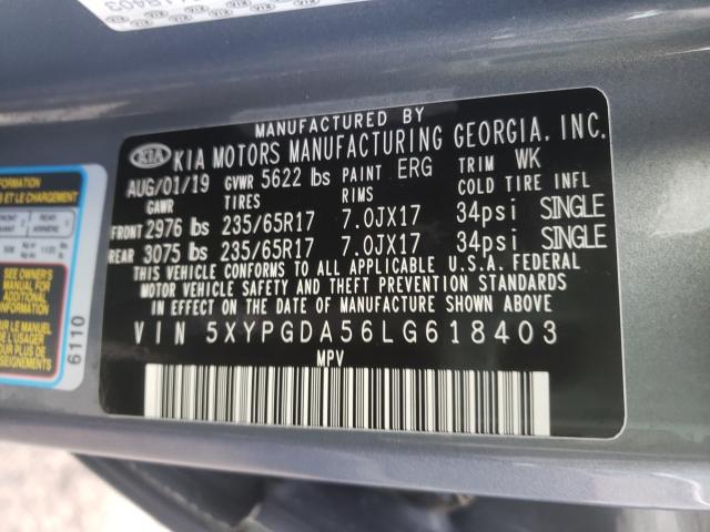 Photo 9 VIN: 5XYPGDA56LG618403 - KIA SORENTO S 