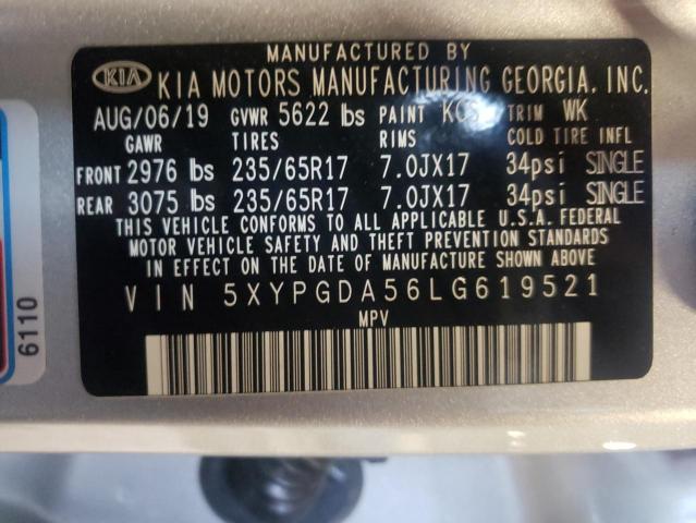 Photo 9 VIN: 5XYPGDA56LG619521 - KIA SORENTO S 